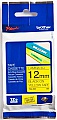  Brother 12mm Laminated yellow, Print black