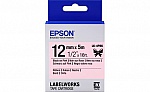    Epson LK4PBK  LW-300/400/400VP/700 Satin Blk/Pink 12mm/5m